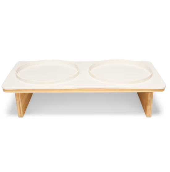 EveryYay Elevated Double Diner Dog Bowls and Silicone Mat Set, 6 Cups