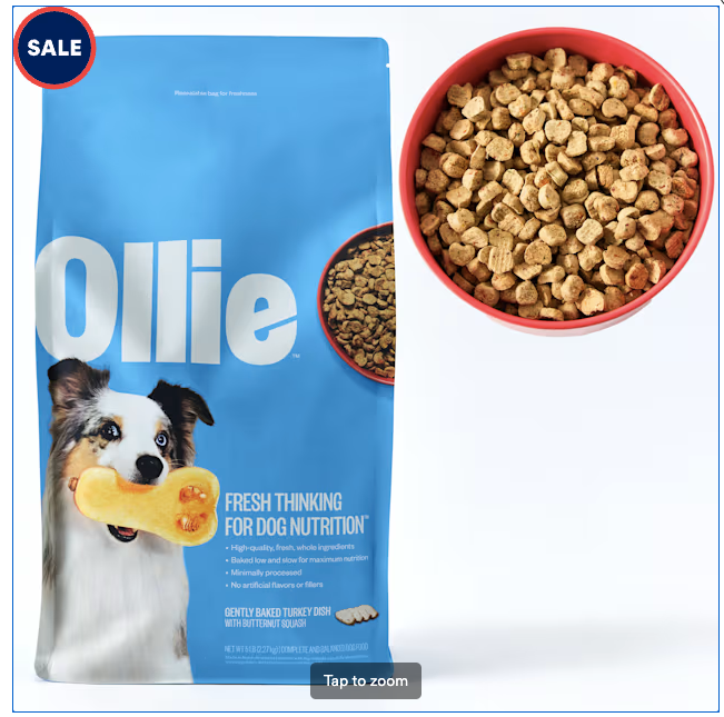 Ollie Baked Turkey Dish with Butternut Squash Dog Food, 5 lbs.