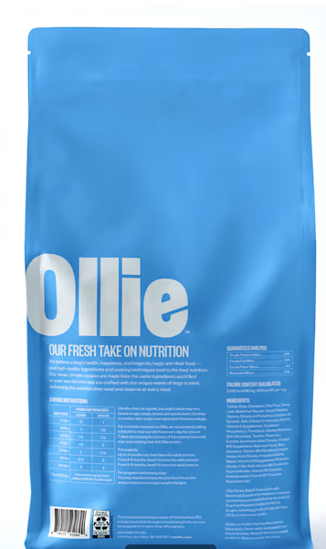 Ollie Baked Turkey Dish with Butternut Squash Dog Food, 5 lbs.
