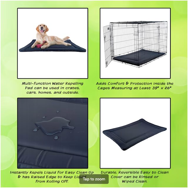 Pet Adobe Navy Waterproof Dog Crate Mat, 38.75" L X 25" W