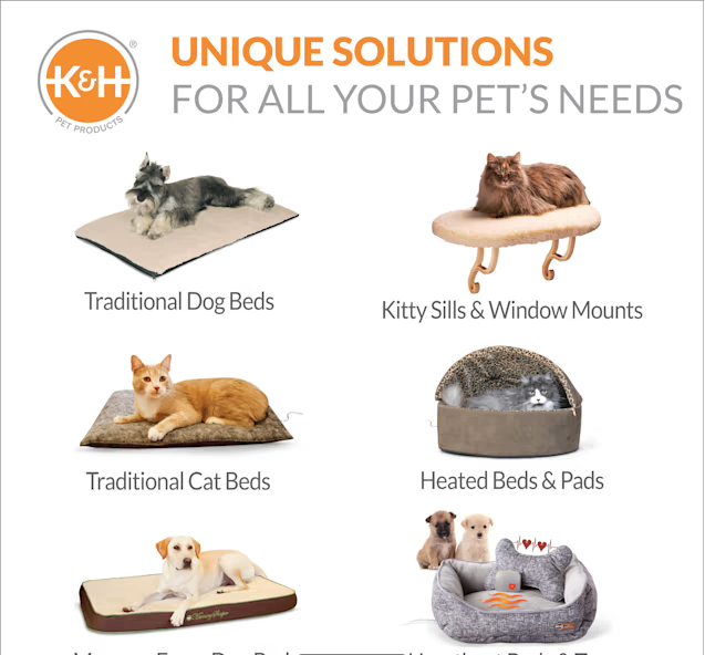 K&H Gray Mod Dream Pod Unheated Pet Bed, 22" L X 22" W