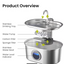 PawsPik SS-01 Stainless Steel Faucet-Design Cat Fountain, 108.2 oz.