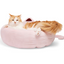 EveryYay Pink Cat Ear Round Bed, 18" L X 18" W X 6" H