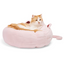 EveryYay Pink Cat Ear Round Bed, 18" L X 18" W X 6" H
