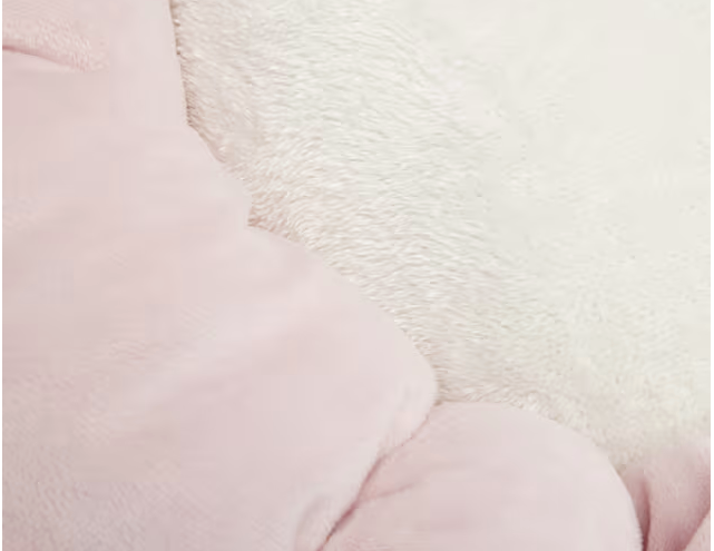 EveryYay Pink Cat Ear Round Bed, 18" L X 18" W X 6" H