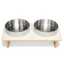 EveryYay Elevated Double Diner Dog Bowls and Silicone Mat Set, 6 Cups