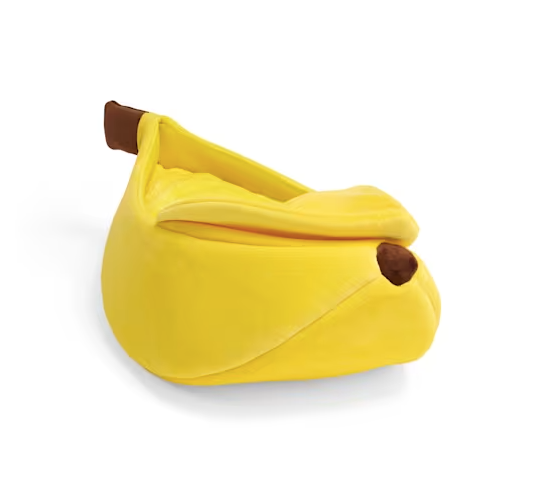 EveryYay Banana Hooded Cat Bed, 23" L X 6" H X 9" W
