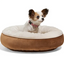 EveryYay Essentials Plush Bolster Round Dog Bed, 20" L X 20" W X 4" H, Small, Brown