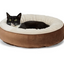 EveryYay Essentials Plush Bolster Round Dog Bed, 20" L X 20" W X 4" H, Small, Brown