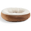 EveryYay Essentials Plush Bolster Round Dog Bed, 20" L X 20" W X 4" H, Small, Brown