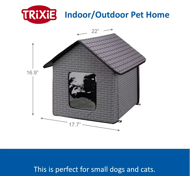 TRIXIE Insulated Outdoor Pet House, 22.1" L X 17.7" W X 16.9" H