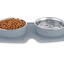 EveryYay Silicone Double Diner Stainless Steel Dog Bowl Set, Grey, 2 Cups